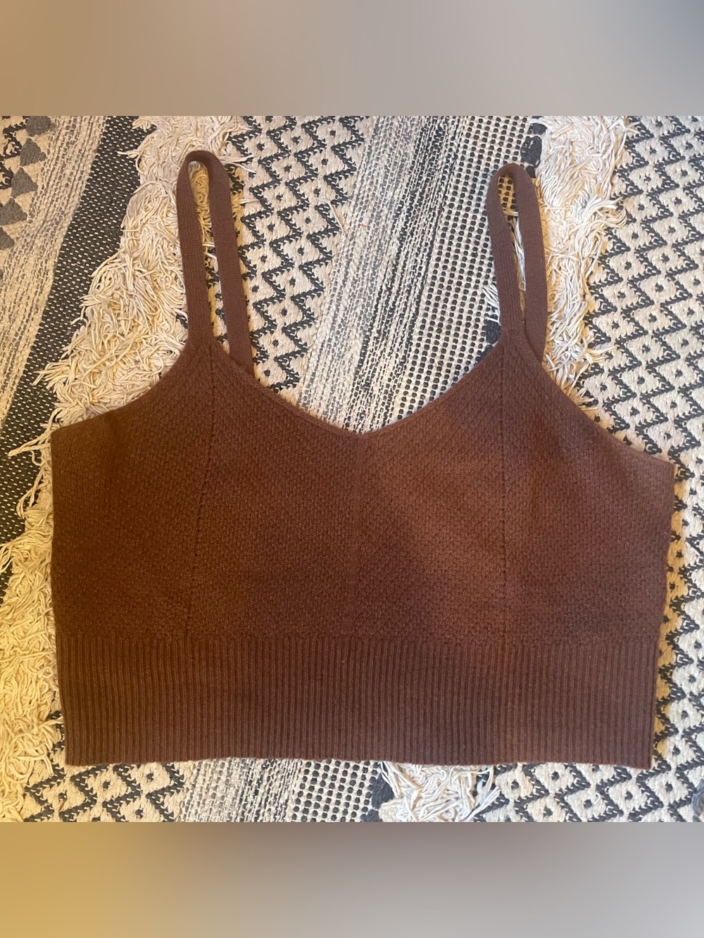 Anthropologie Maeve Cashmere Brown Cropped Knit Top. Women’s L